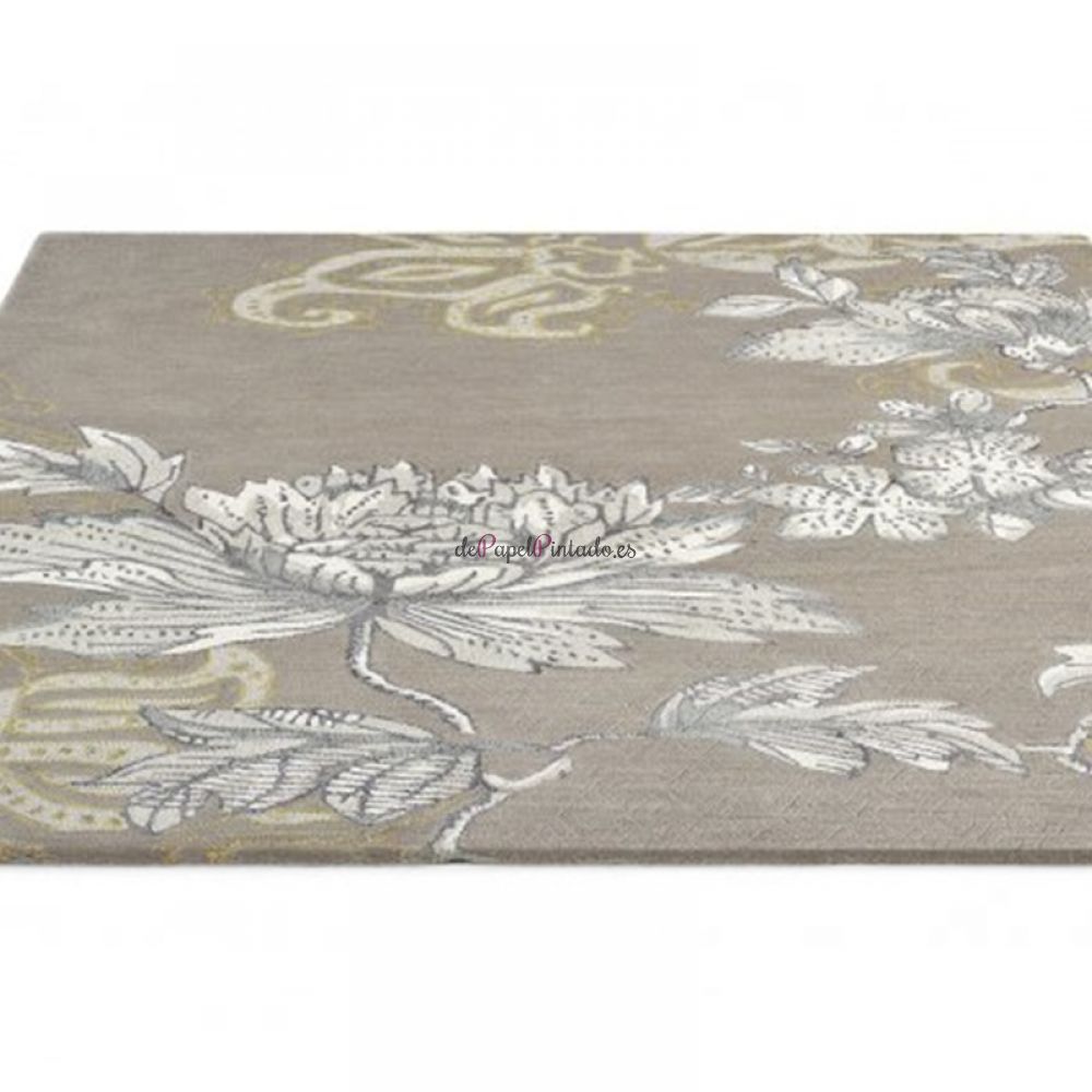 Alfombra WEDGWOOD LANA Y VISCOSA FABLED FLORAL GREY 120X180-2